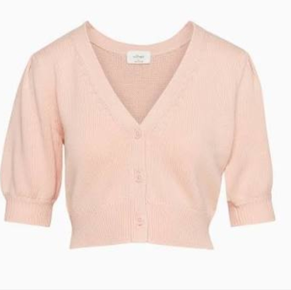 WILFRED CANTERBURY CORAL BLUSH CARDIGAN WOMEN'S SIZE SMALL